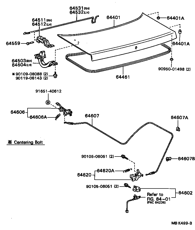 64532-24030 BAR, LUGGAGE DOOR HINGE TORSION, LH product image
