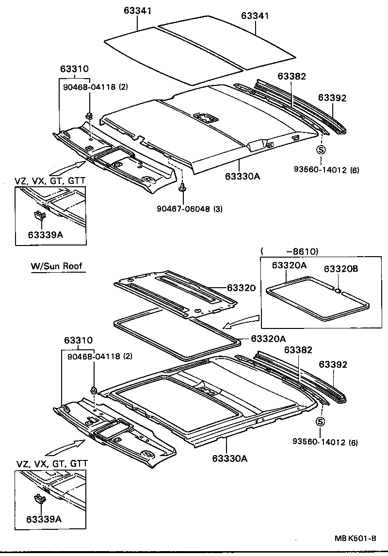 63341-24020 PAD, ROOF SILENCER, NO.1 product image