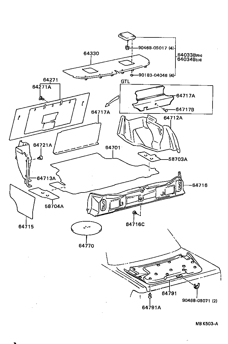 58703-24020 COVER SUB-ASSY, LUGGAGE COMPARTMENT SIDE, RH product image