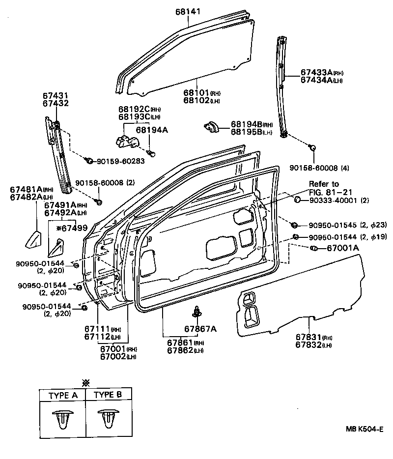 67002-24030 PANEL SUB-ASSY, FRONT DOOR, LH product image