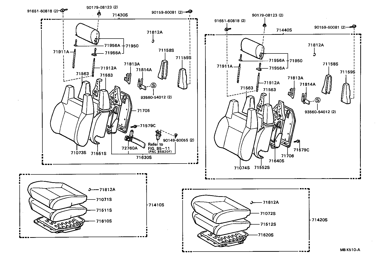 71610-24040 SPRING ASSY, FRONT SEAT CUSHION, RH(FOR SEPARATE TYPE) product image
