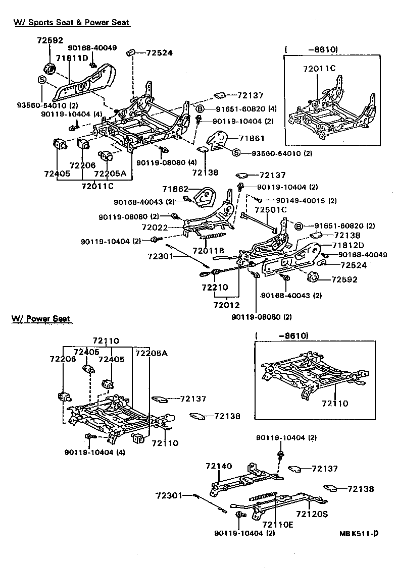 71610-24040 SPRING ASSY, FRONT SEAT CUSHION, RH(FOR SEPARATE TYPE) product image