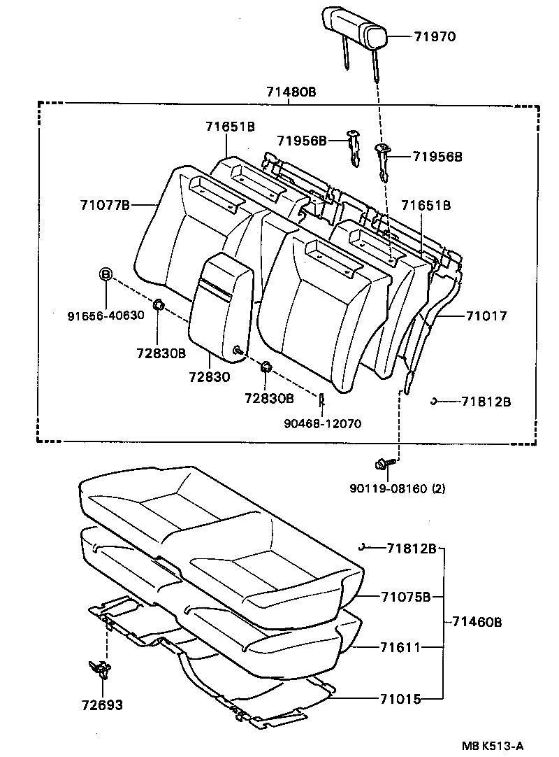 71017-24040 FRAME SUB-ASSY, REAR SEAT BACK, RH product image