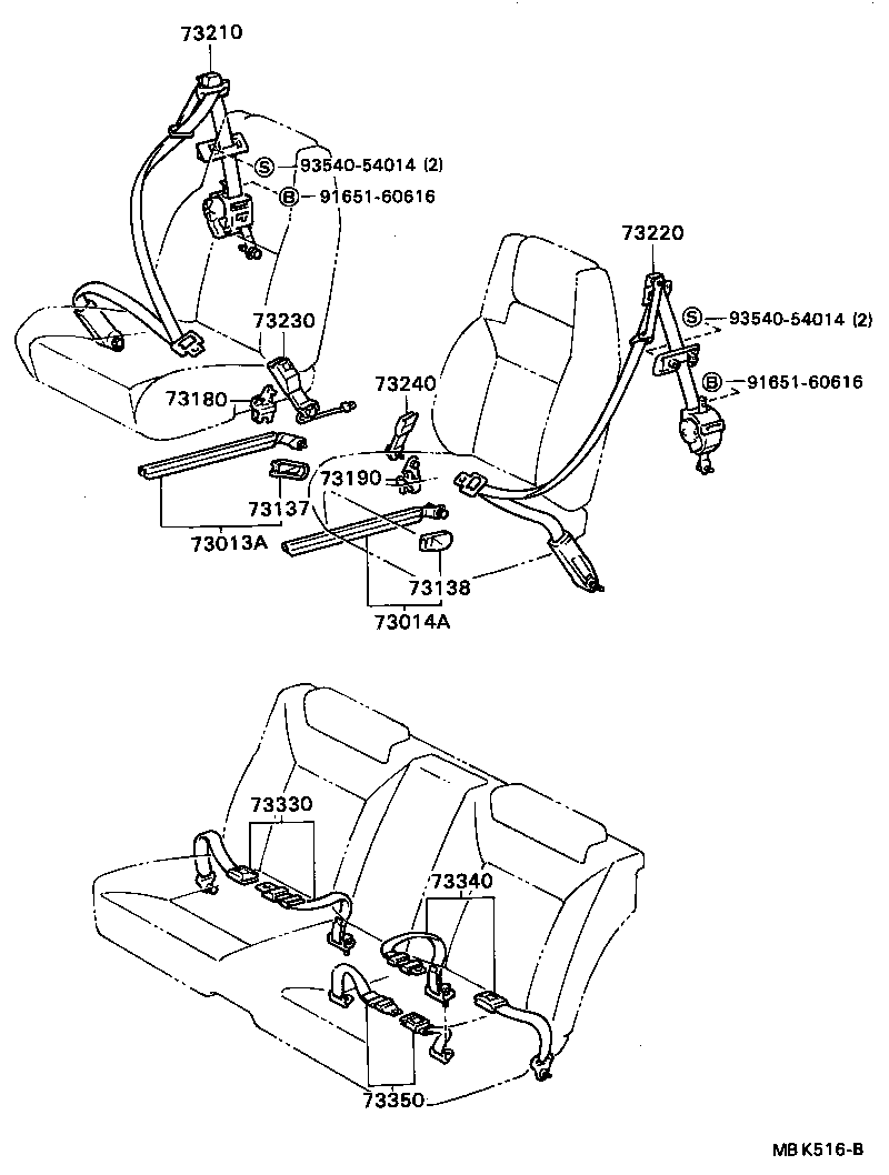 73240-24010-01 BELT ASSY, FRONT SEAT INNER, LH product image