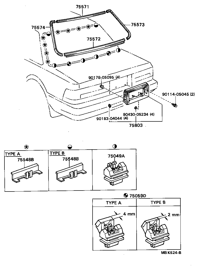 75502-24010 MOULDING, BACK WINDOW SIDE, LH product image