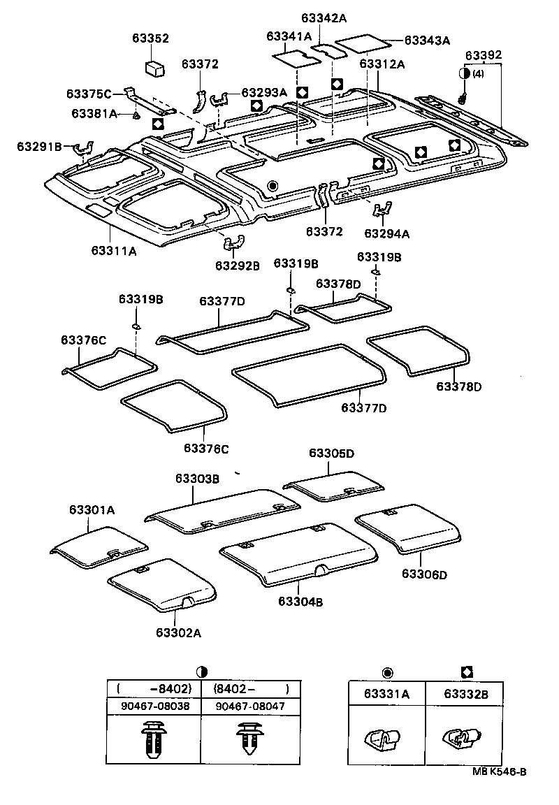 63361-87005 SUPPORT, ROOF HEADLINING, NO.1 product image