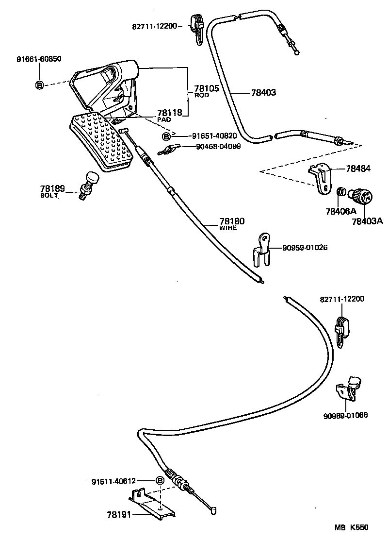 78150-95716 WIRE ASSY, ACCELERATOR product image