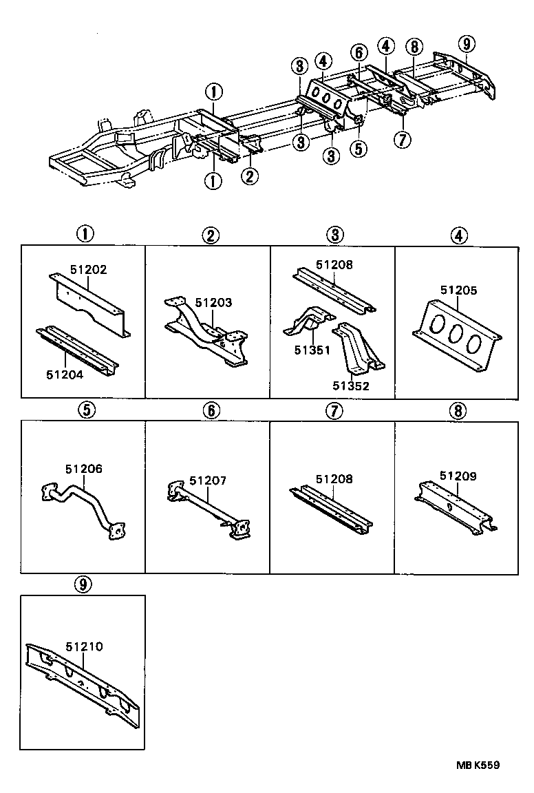 51025-36050 MEMBER SUB-ASSY, ENGINE FRONT MOUNTING product image