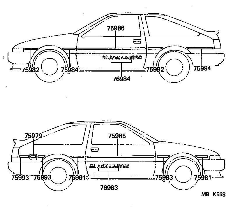75979-12040 STRIPE, FUEL FILLER OPENING LID product image
