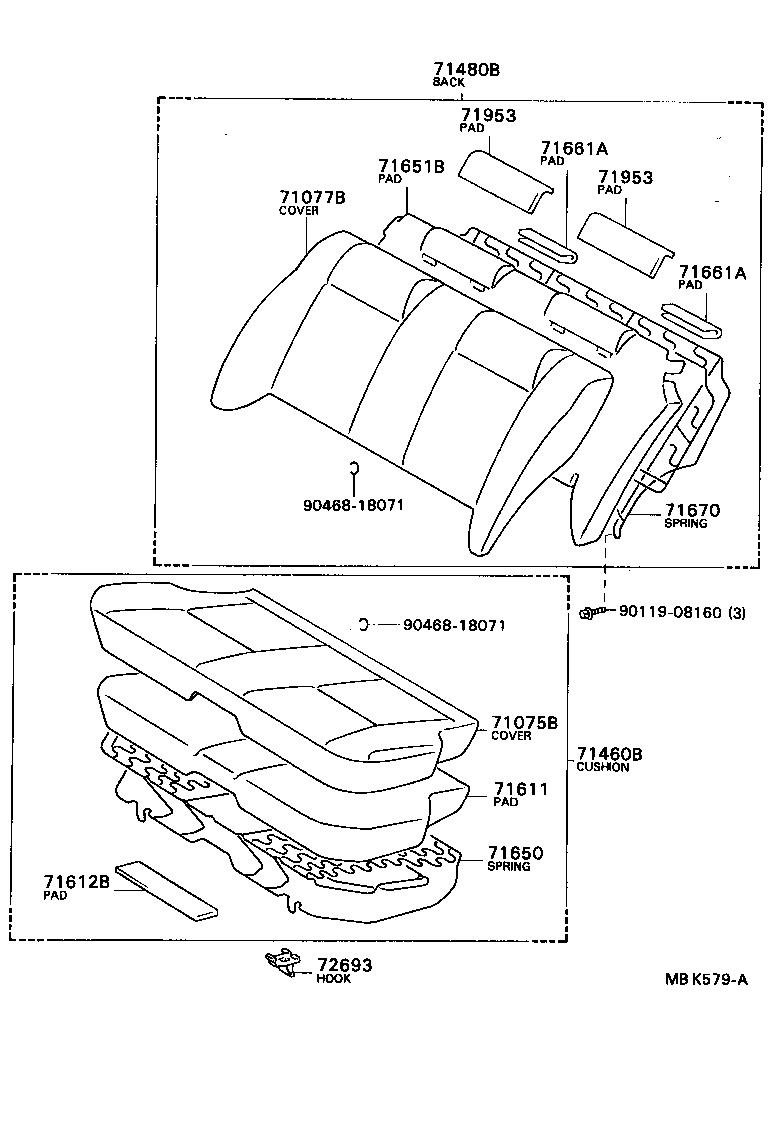 71650-20190 SPRING ASSY, REAR SEAT CUSHION product image