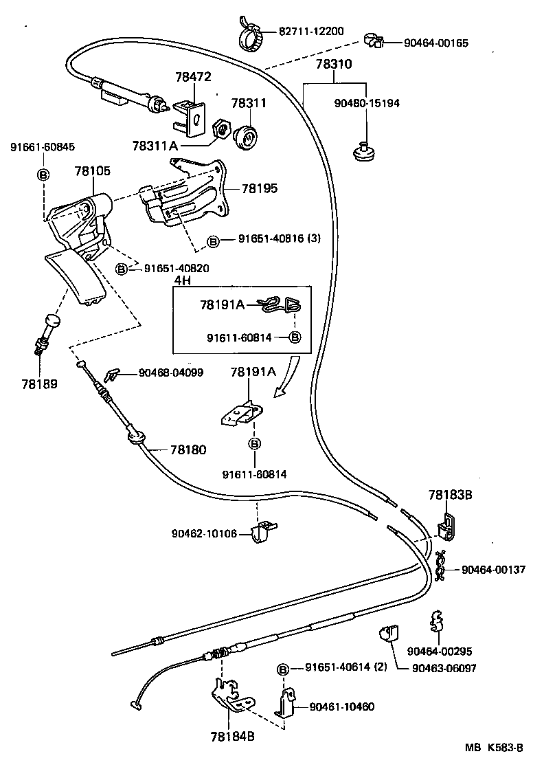 78184-95705 BRACKET, ACCELERATOR CONTROL CABLE product image