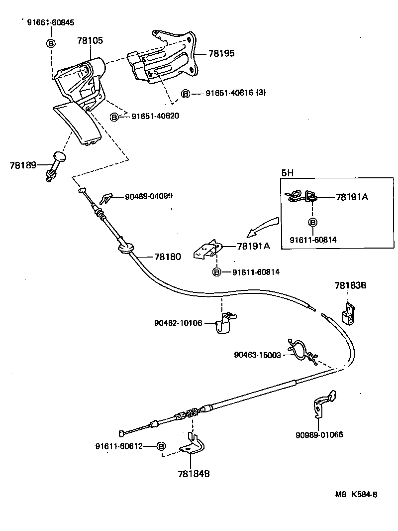 78184-95705 BRACKET, ACCELERATOR CONTROL CABLE product image