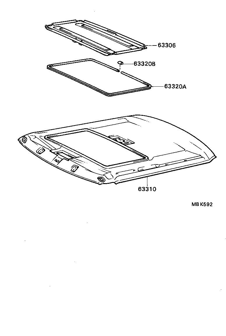 63361-20100 SUPPORT, ROOF HEADLINING, NO.1 product image