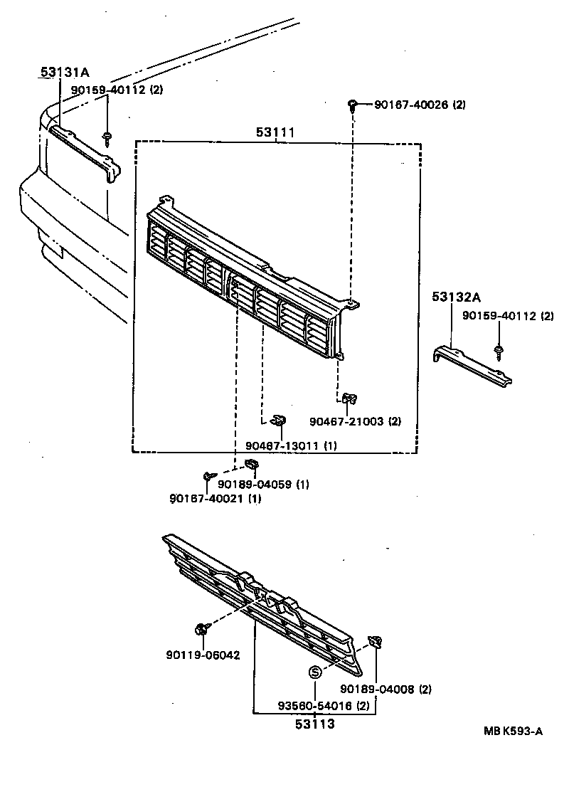 53101-20200 GRILLE, RADIATOR product image