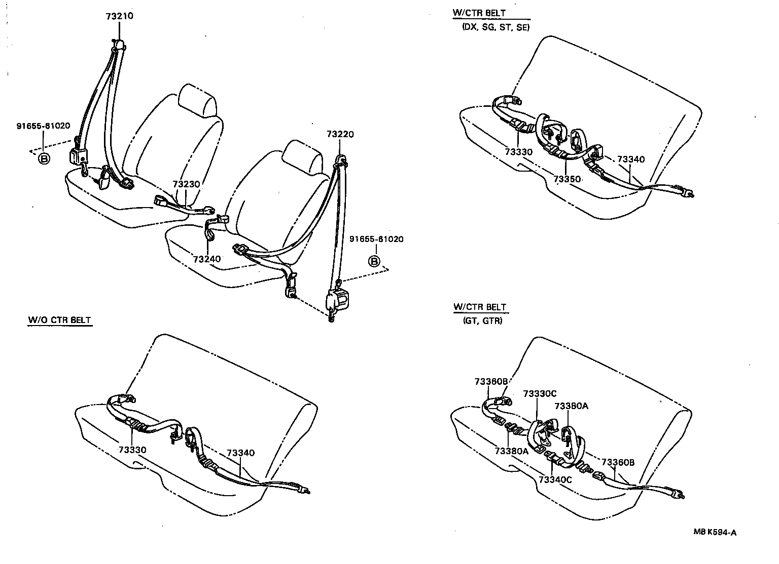 73220-20161-06 BELT ASSY, FRONT SEAT OUTER, LH product image