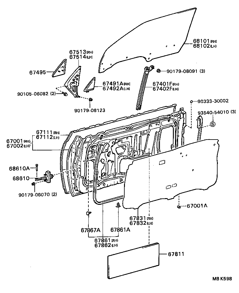 67002-20620 PANEL SUB-ASSY, FRONT DOOR, LH product image
