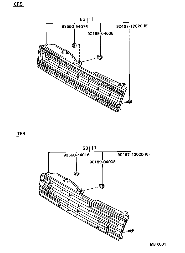 53111-16140 GRILLE, RADIATOR product image