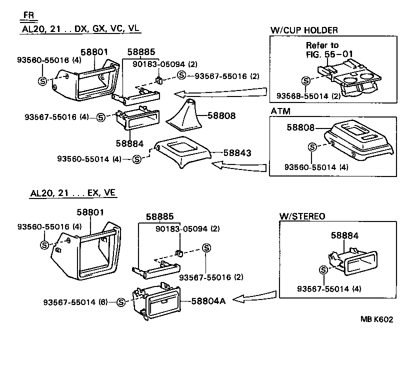 58804-16010 PANEL SUB-ASSY, CONSOLE, UPPER product image