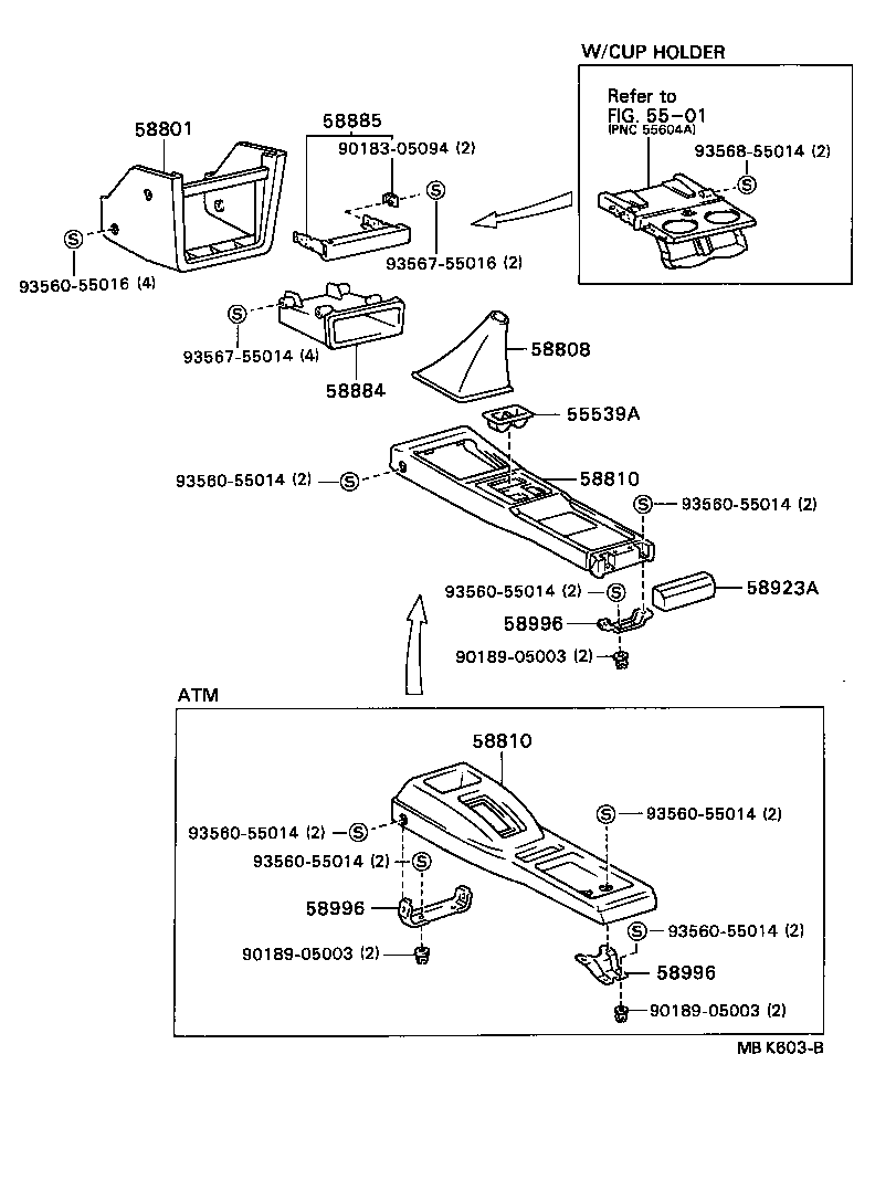 58804-16010 PANEL SUB-ASSY, CONSOLE, UPPER product image