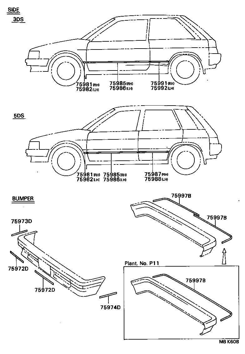 75973-16040 STRIPE, FRONT BUMPER SIDE, RH product image