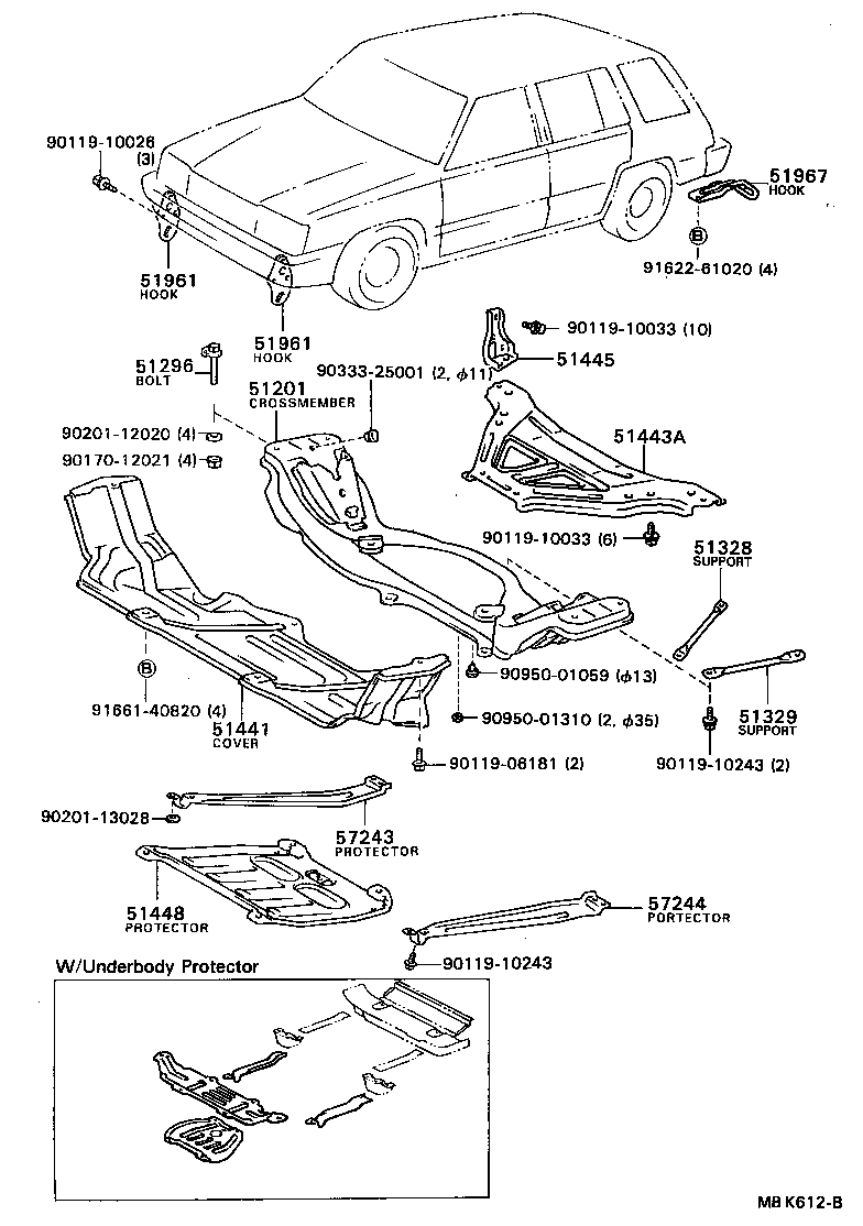 51329-16010 SUPPORT, FRONT SUSPENSION MEMBER, LH product image