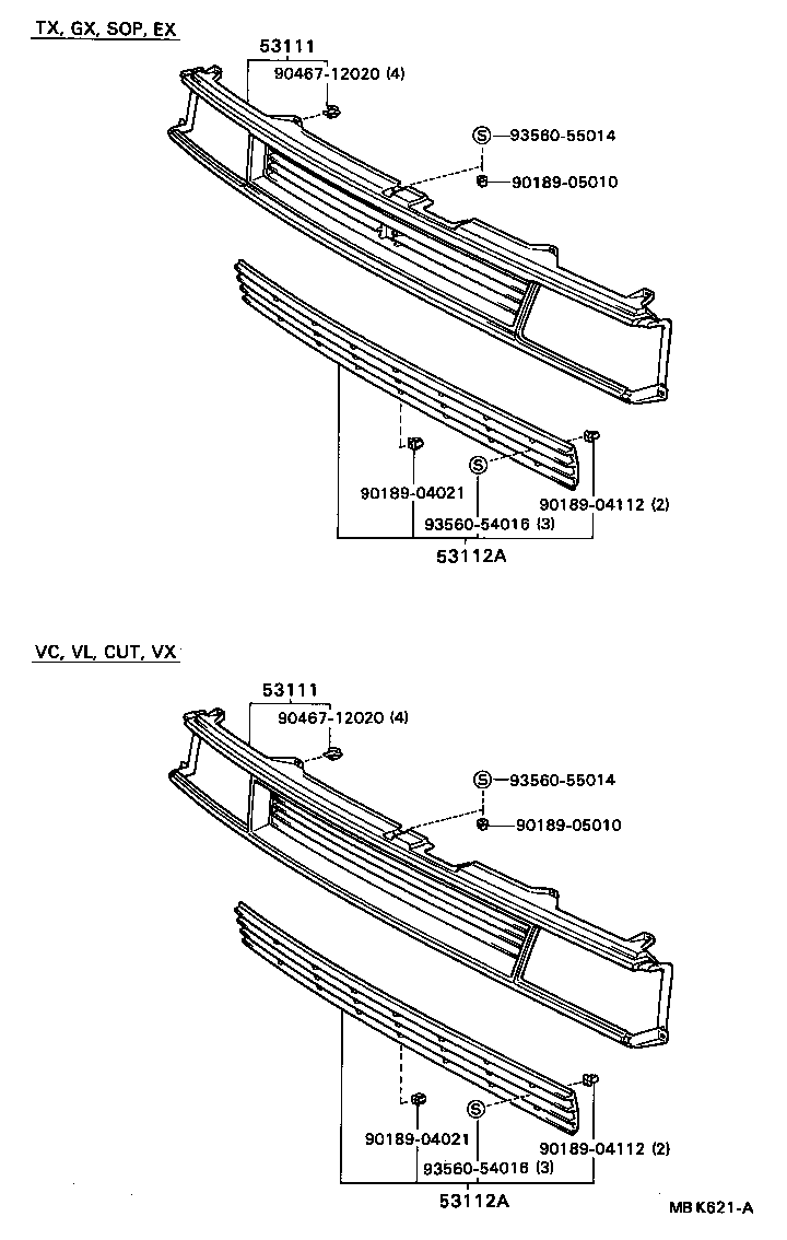 53111-16160 GRILLE, RADIATOR product image