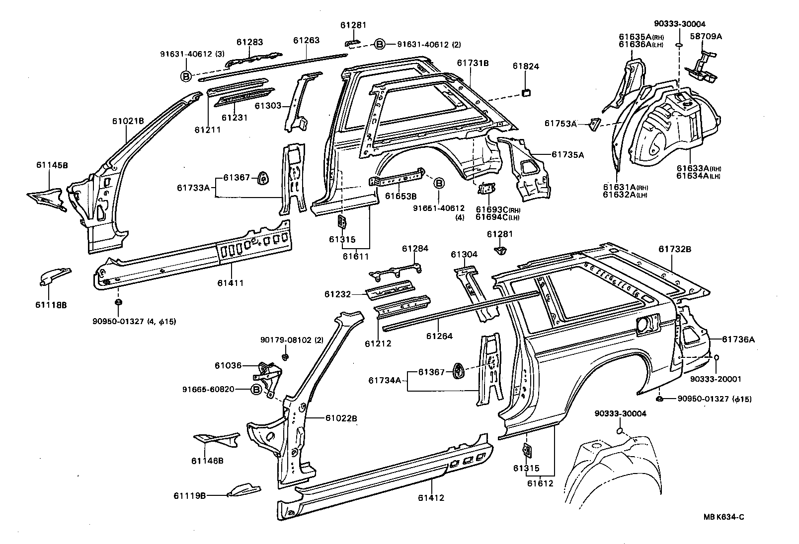 61601-16671 PANEL, QUARTER, RH product image