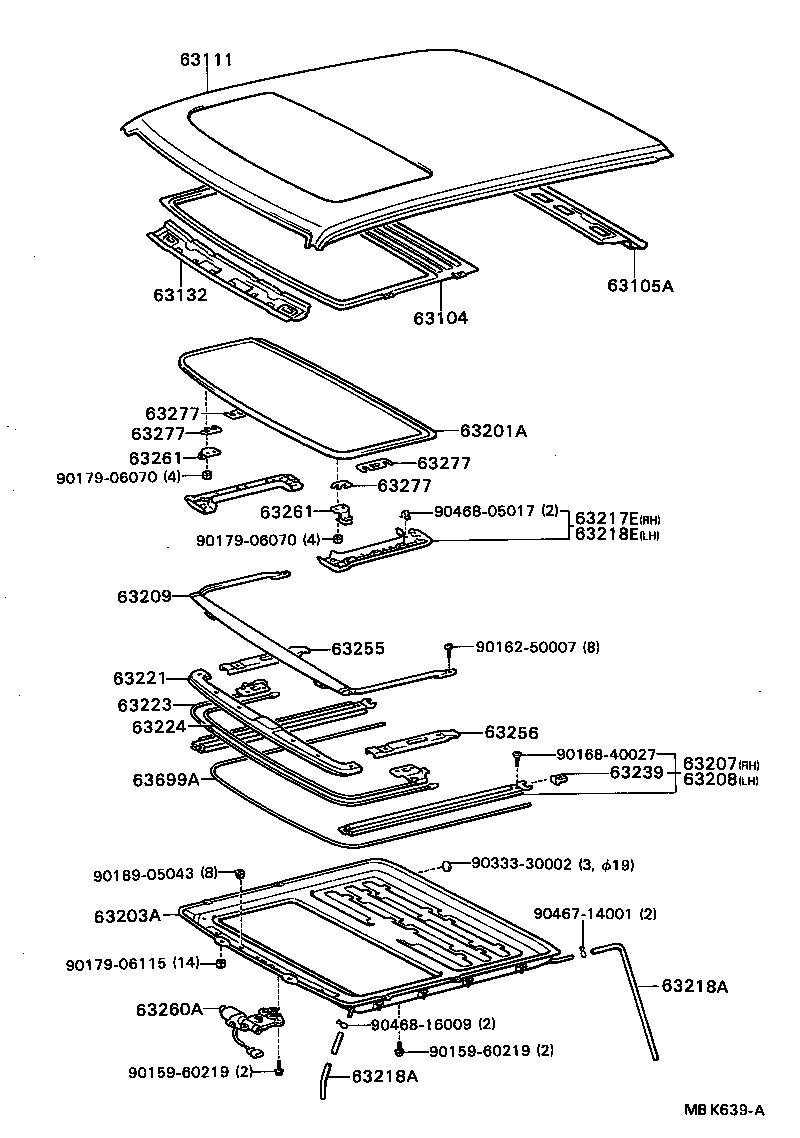 63201-16030 PANEL SUB-ASSY, SLIDING ROOF OR REMOVABLE ROOF product image