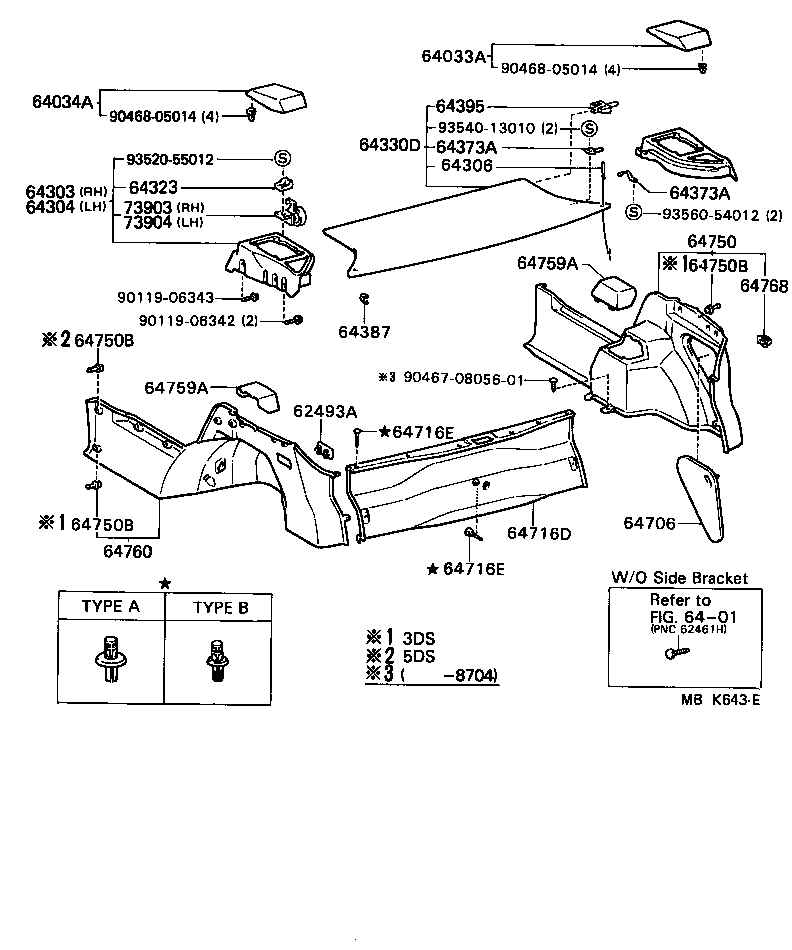 Toyota 64330-16200-05 PANEL ASSY, PACKAGE TRAY TRIM