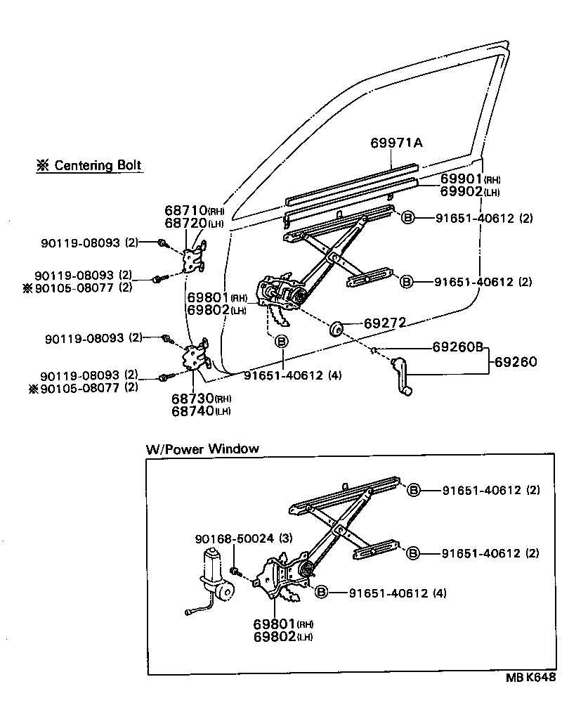 69801-16020 REGULATOR SUB-ASSY, FRONT DOOR WINDOW, RH product image