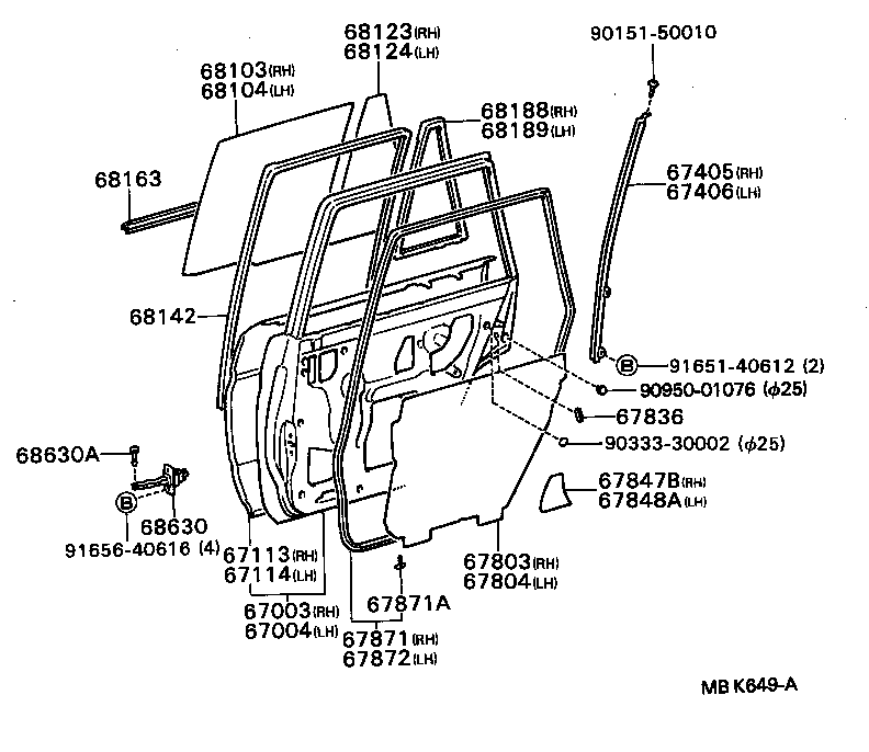 67003-16150 PANEL SUB-ASSY, REAR DOOR, RH product image