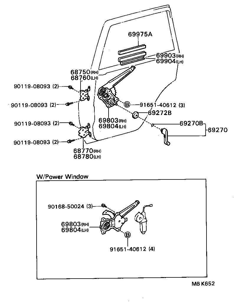 68750-16010 HINGE ASSY, REAR DOOR, UPPER RH product image