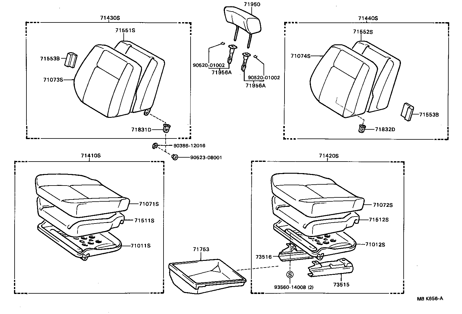 71513-16010 PAD, FRONT SEAT CUSHION, RH(FOR SEPARATE TYPE) product image