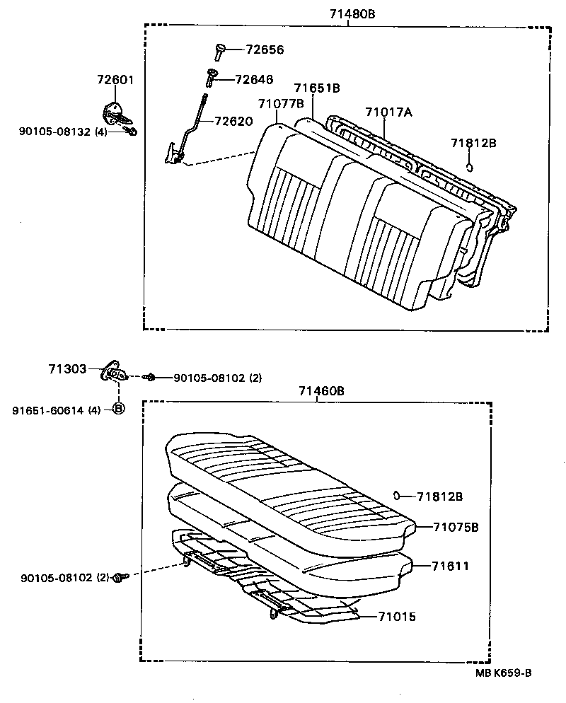 71611-16170 PAD, REAR SEAT CUSHION product image