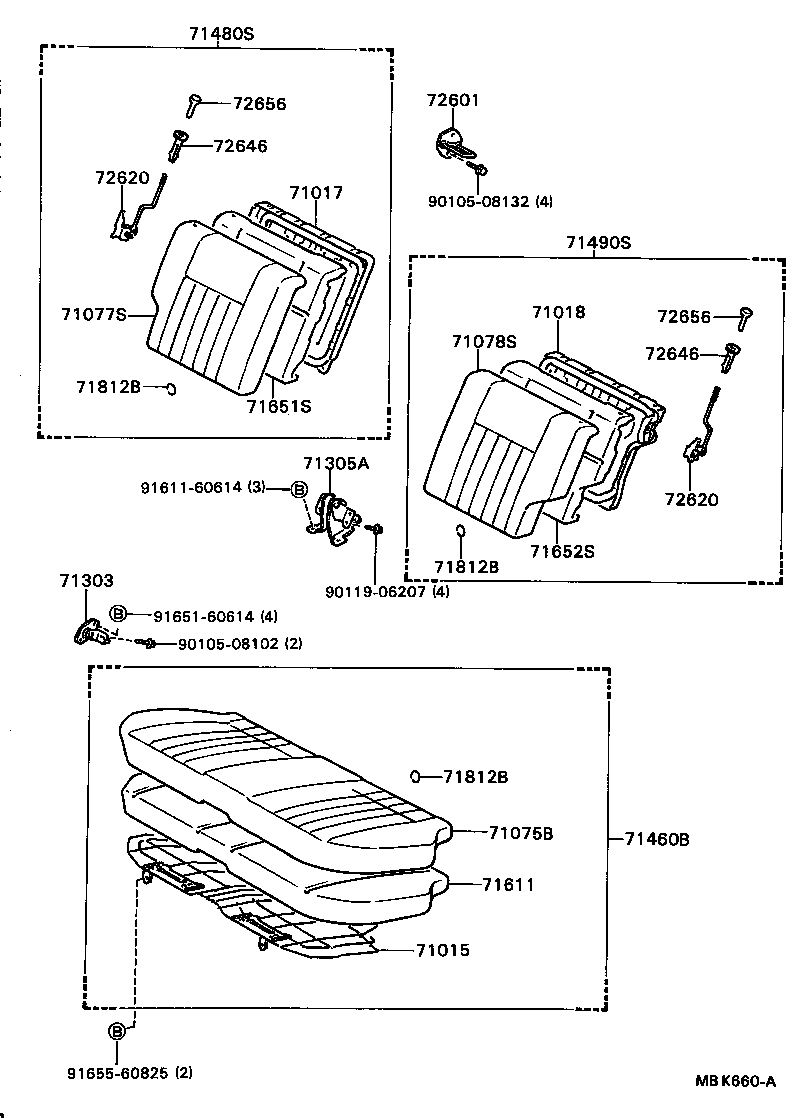 71611-16170 PAD, REAR SEAT CUSHION product image