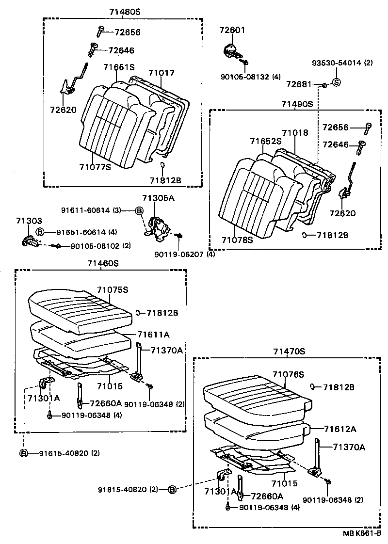 71611-16170 PAD, REAR SEAT CUSHION product image