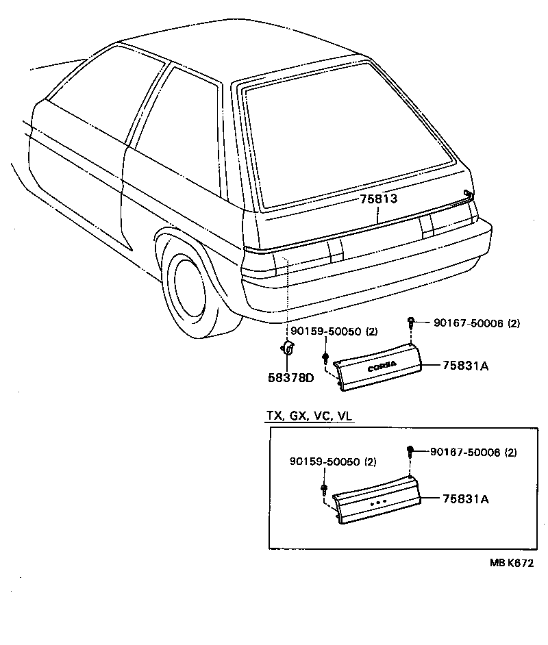 75813-16050 MOULDING, BACK DOOR product image