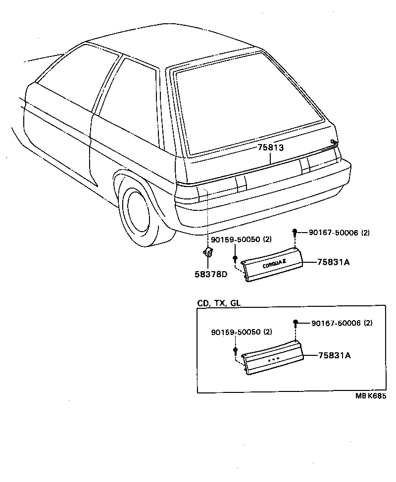 75082-16010 PANEL, LOWER BACK FINISH, CENTER product image