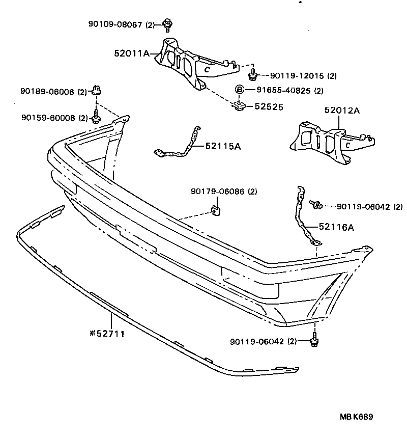 52021-12110 REINFORCEMENT SUB-ASSY, FRONT BUMPER product image