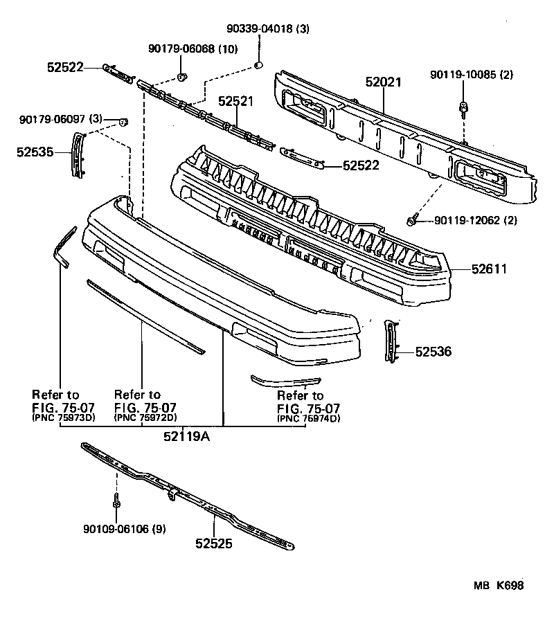 52021-17020 REINFORCEMENT SUB-ASSY, FRONT BUMPER product image
