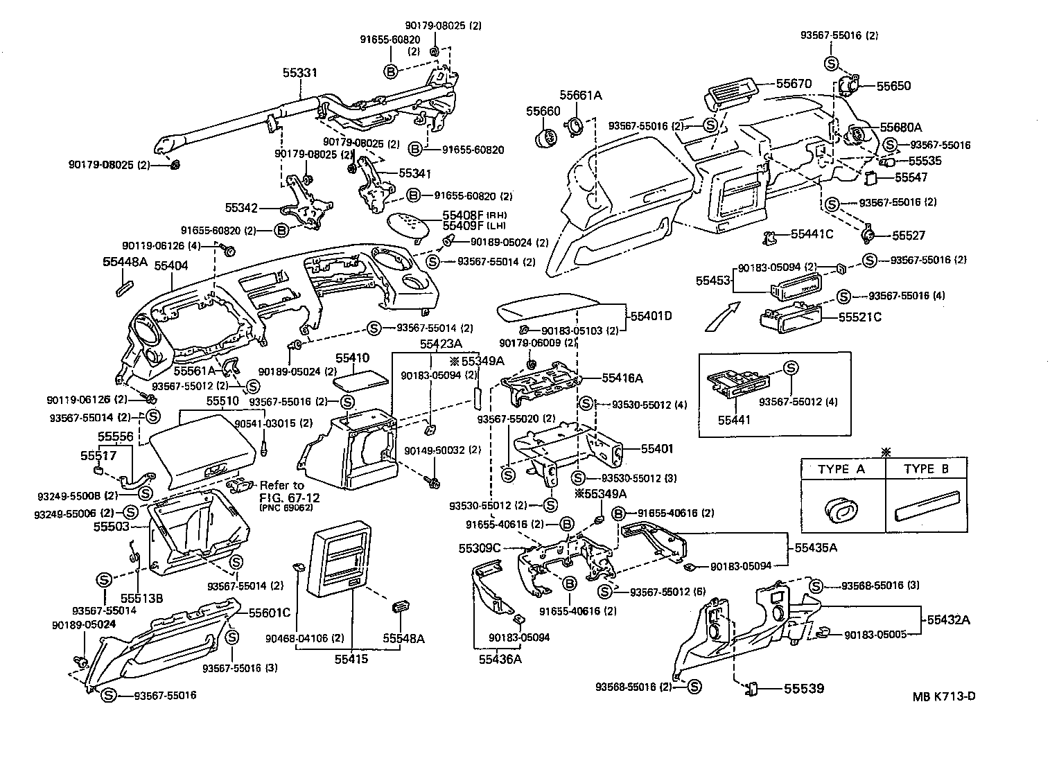 55670-17010 REGISTER ASSY, INSTRUMENT PANEL, NO.3 product image