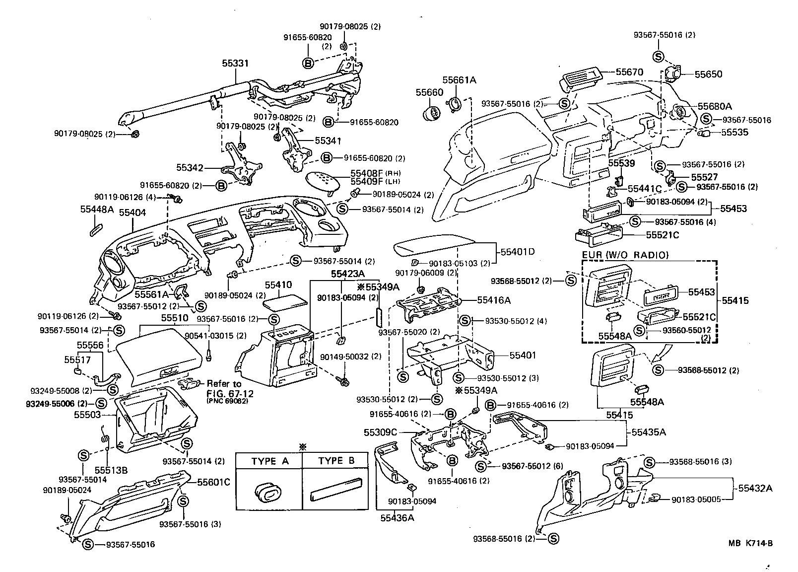 55330-17010 REINFORCEMENT, INSTRUMENT PANEL product image