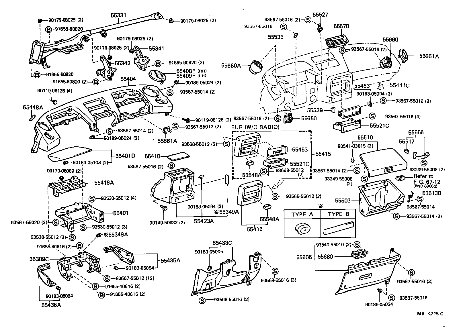 55330-17010 REINFORCEMENT, INSTRUMENT PANEL product image