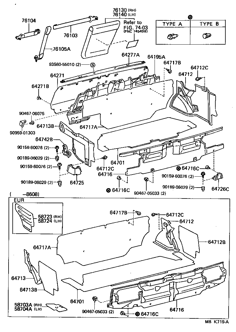 90467-09008 CLIP(FOR ROOM PARTITION BOARD) product image