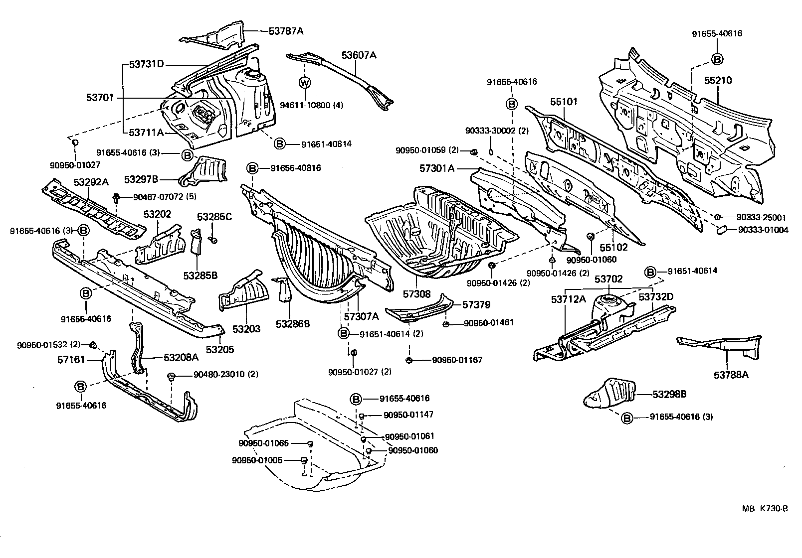 53701-17010 APRON SUB-ASSY, FRONT FENDER, RH product image