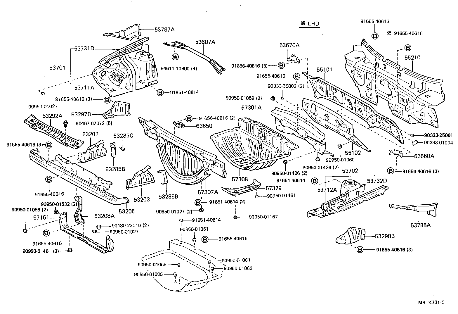53701-17021 APRON SUB-ASSY, FRONT FENDER, RH product image