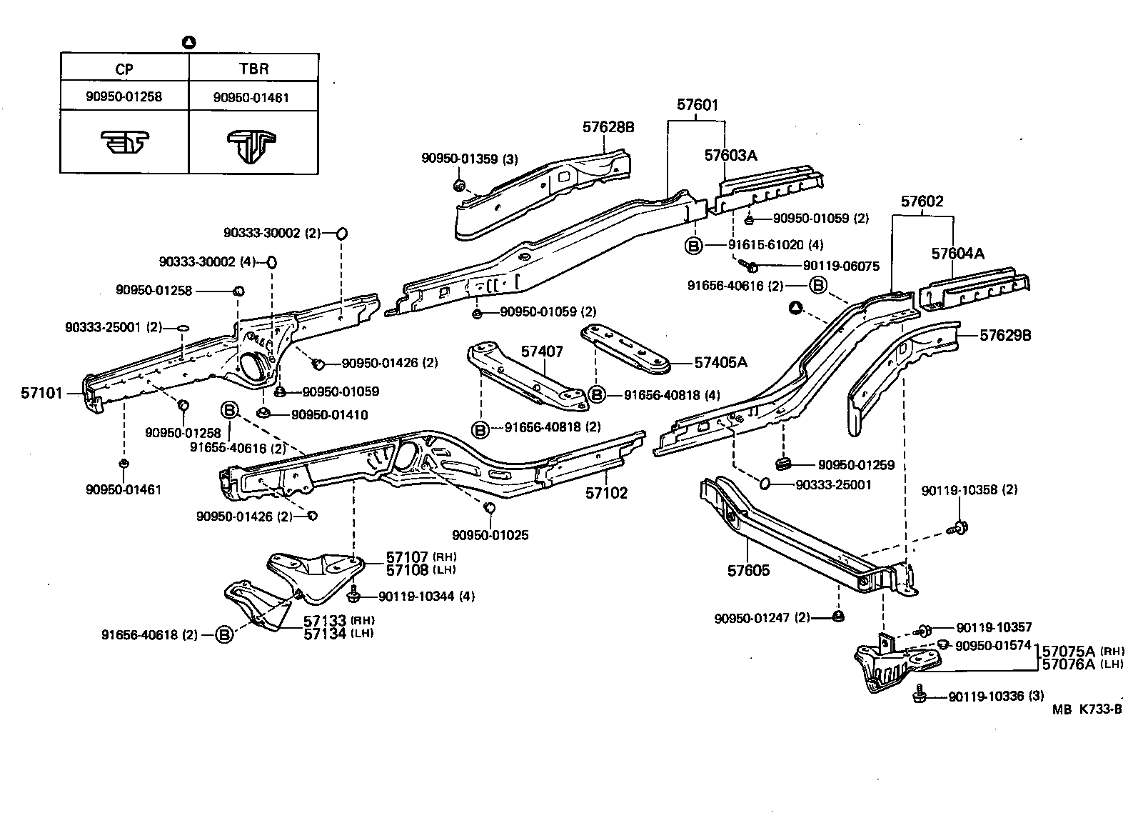 57602-17900 MEMBER SUB-ASSY, REAR FLOOR SIDE, LH product image