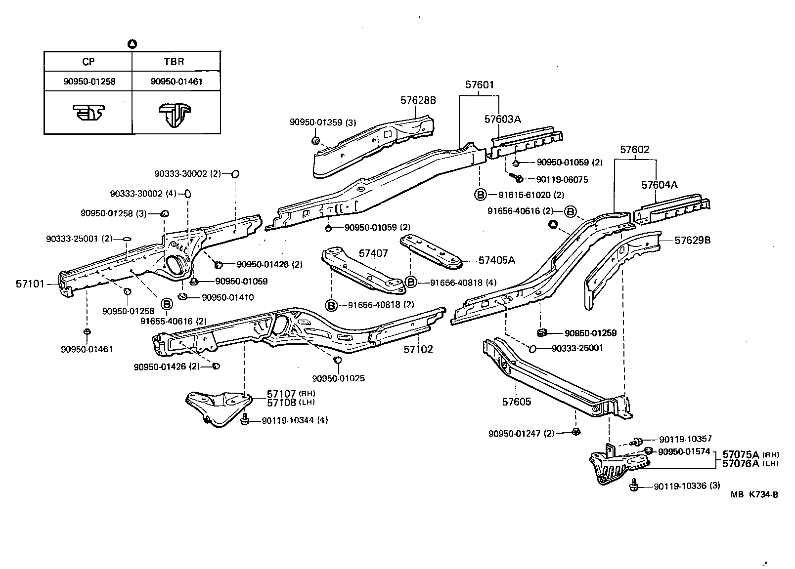 57101-17906 MEMBER SUB-ASSY, FRONT SIDE, RH product image