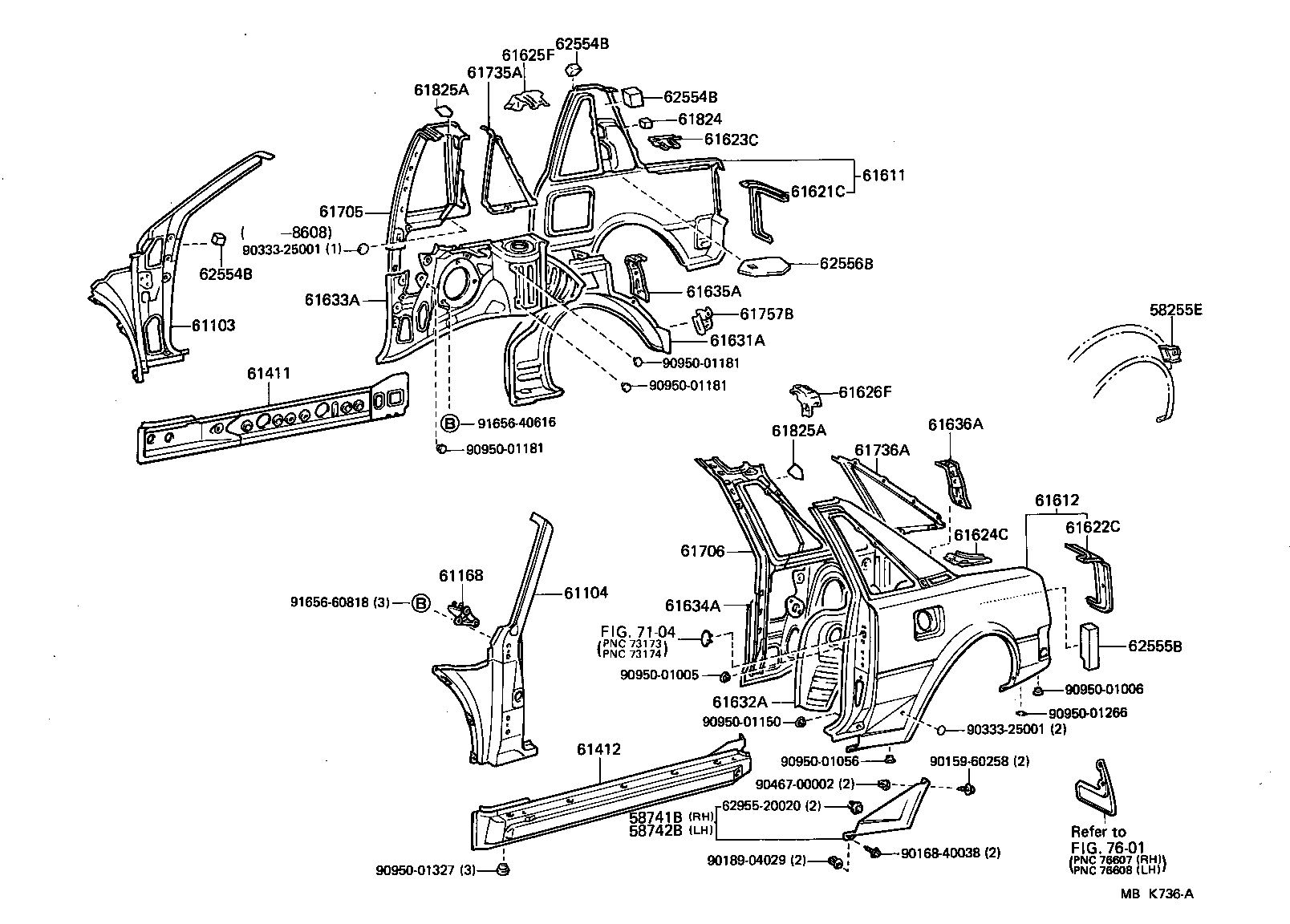 61601-17010 PANEL, QUARTER, RH product image
