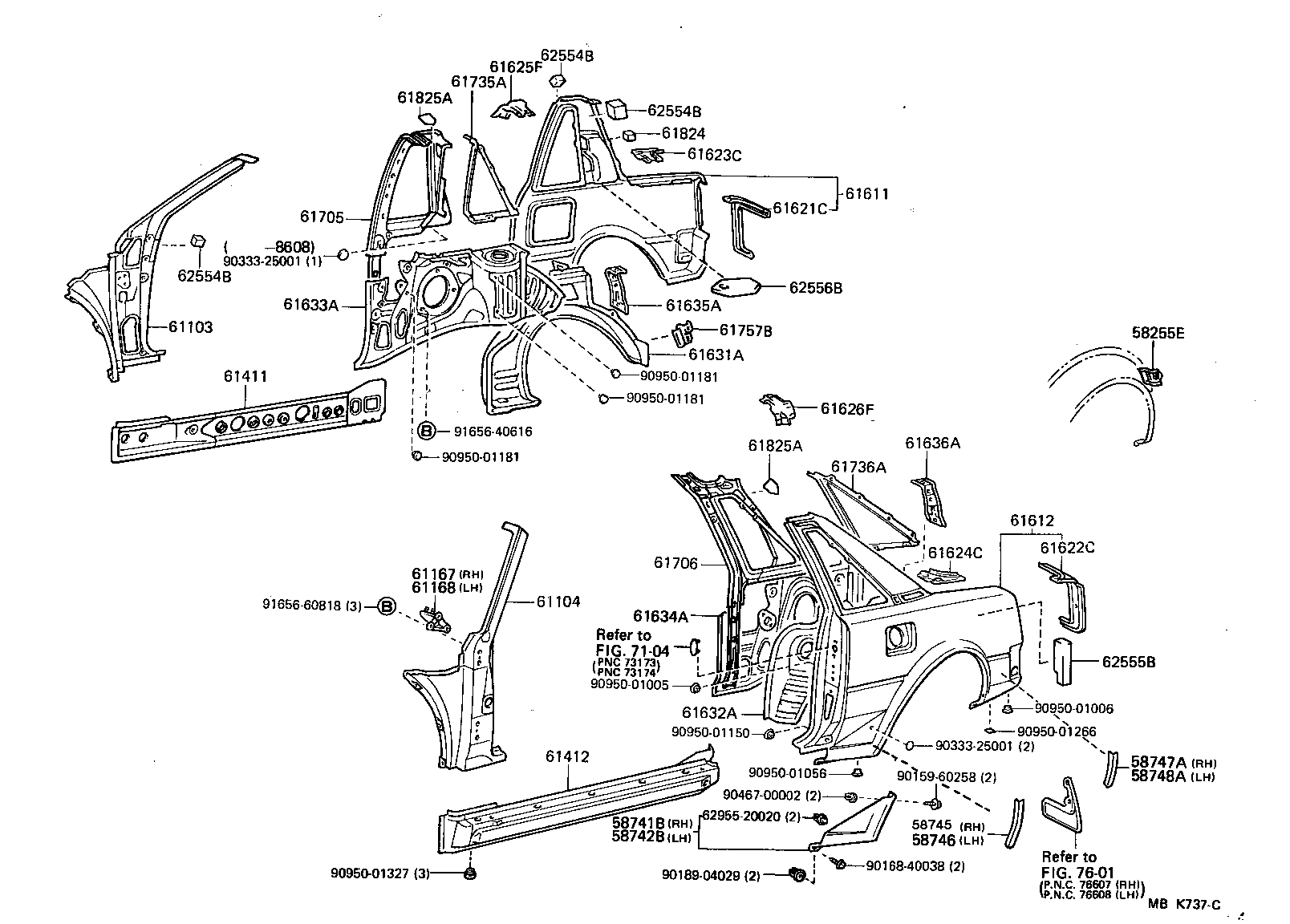 61601-17907 PANEL, QUARTER, RH product image